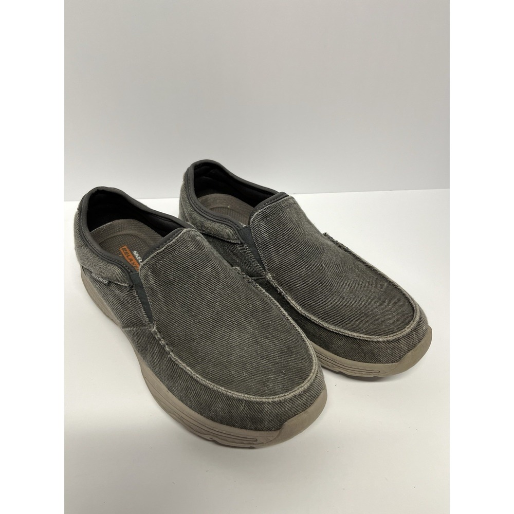 Skechers Relaxed Fit Slip-On Shoes Mens 10 Gray Air-Cooled Memory Foam